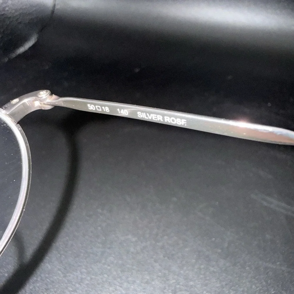 Vintage Flexon Oval Eyeglass FRAMES ONLY Silver Rose Ornate Temples 50-18-140